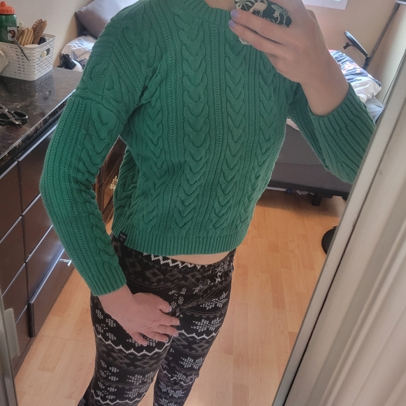 Superdry Cable Knit Sweater - Emerald Green - Picture 4 of 4